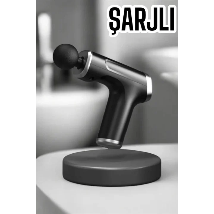 Mey İthalat® 4 Başlıklı Darbeli Şarjlı Masaj Aleti Tabancası Kablosuz
