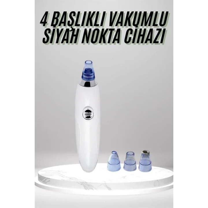 Mey İthalat® 4 Başlıklı Pilli Vakumlu Siyah Nokta Temizleyici Akne Ve Sivilce Önleyici
