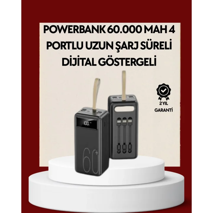 Mey İthalat® 4 Çıkışlı Hızlı Şarj Destekli Powerbank