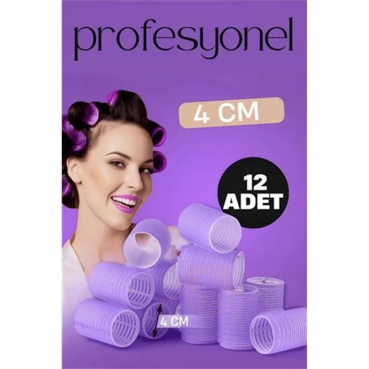 Mey İthalat® 4 Cm Bigudi Saç Bigudisi Profesyonel 12 ADET