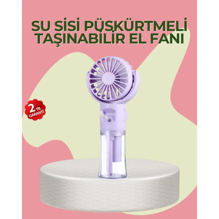 Mey İthalat® 4 Kademeli Serinletici Su Buharlı El Vantilatörü