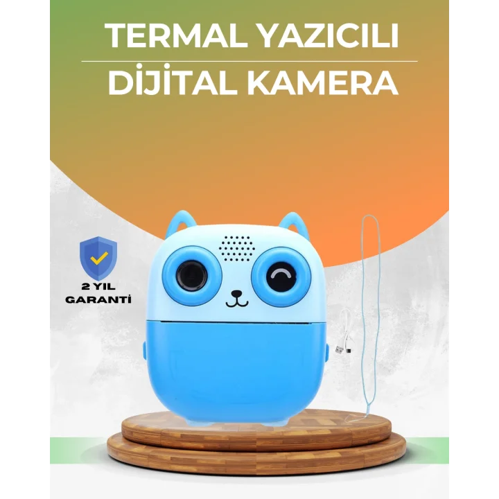 Mey İthalat® 48MP Çocuk Kamera Oyun ve Müzik Destekli Termal Yazıcı