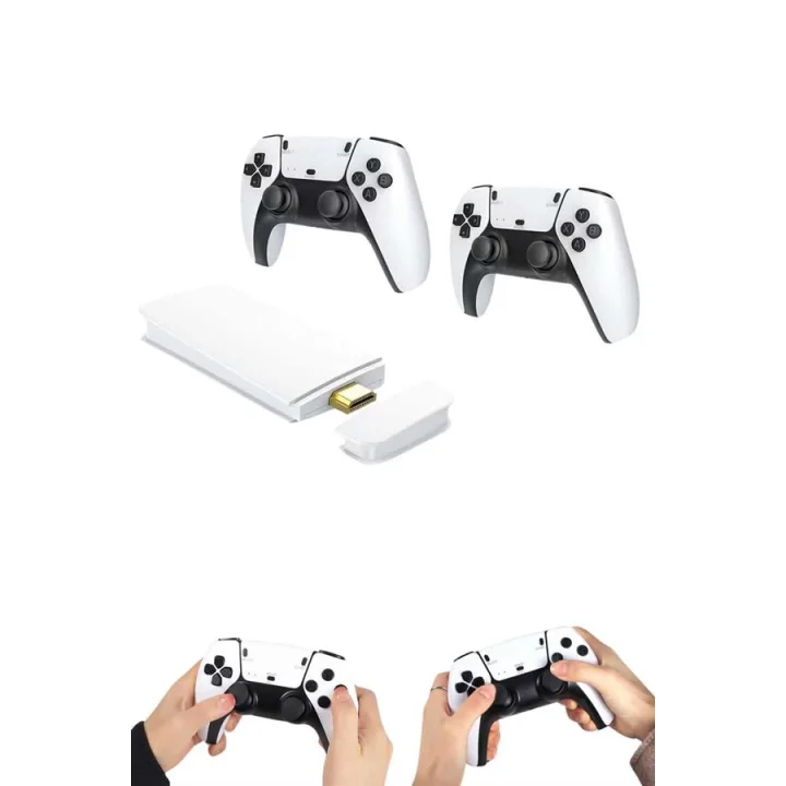 Mey İthalat® 4K HD Görüntü Kaliteli Retro Game Stick 20000 Oyunlu Çift Kollu Beyaz Game Stick