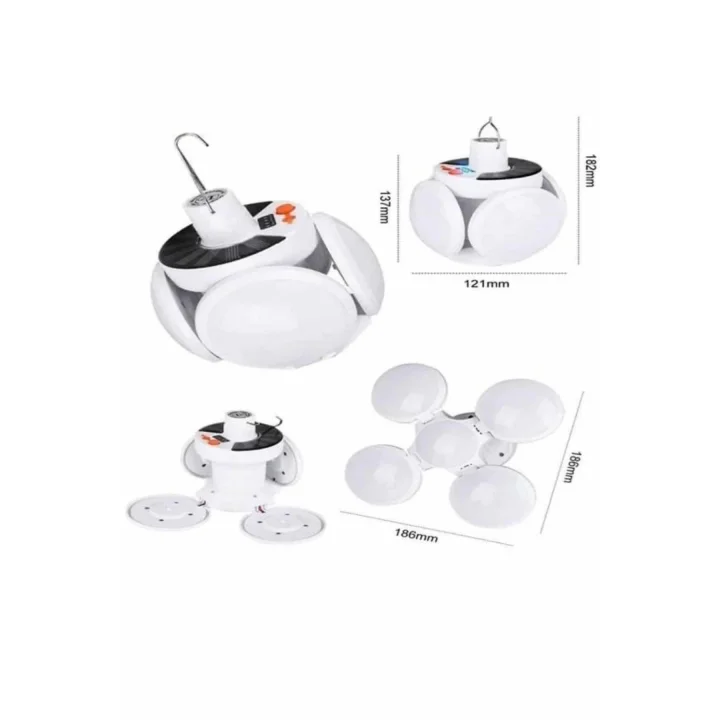 Mey İthalat® 5 Kanatlı Bahçe Aydınlatma Led Askılı Solar Güneş Enerji Usb Sarjlı