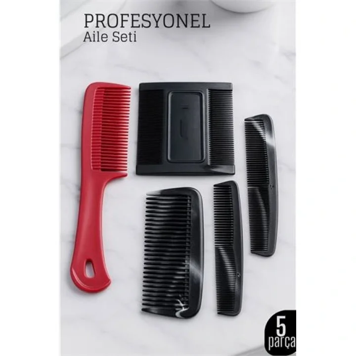 Mey İthalat® 5li Tarak Seti – Aile Tipi, Her Saç İçin Uygun