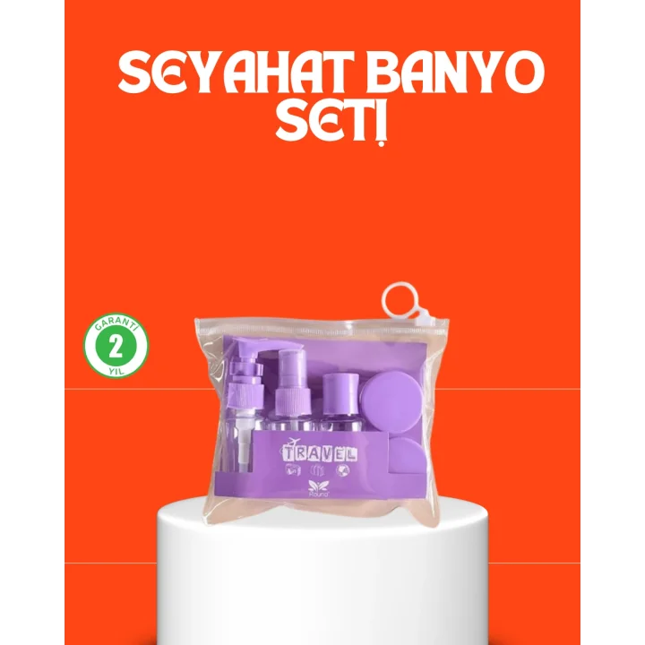 Mey İthalat® 5 Parça Seyahat Kişisel Bakım Seti Şişe Sprey Krem Kutulu