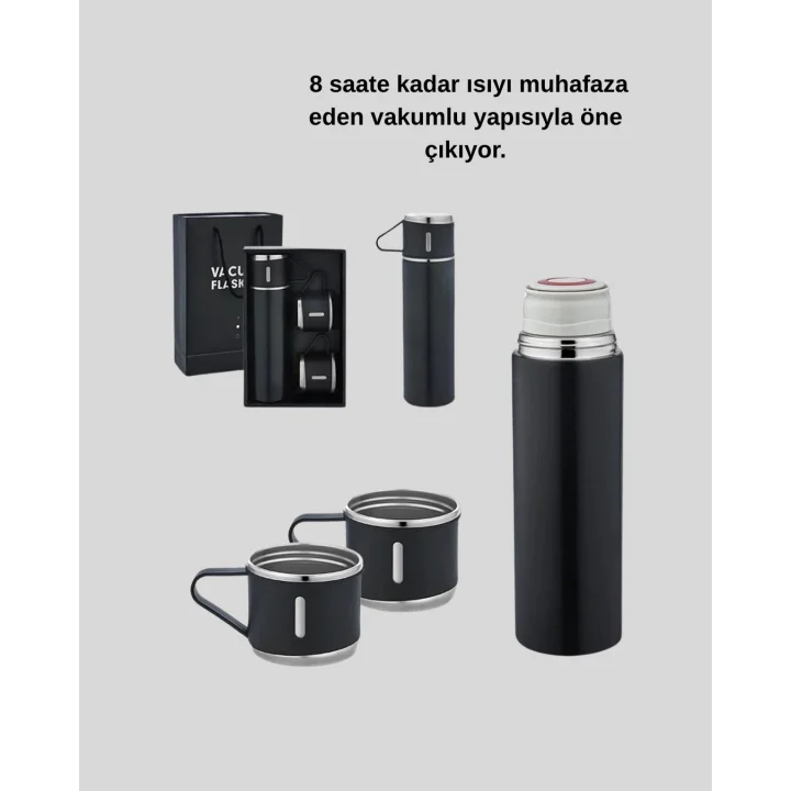 Mey İthalat® 500 ml Vakumlu Termos – Çift Kat Paslanmaz Çelik, Sızdırmaz Kapağıyla Sıcak ve Soğuk İçeceklere Özel