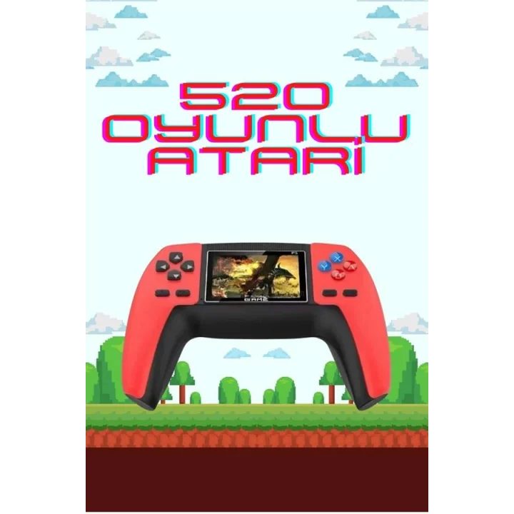 Mey İthalat® 520 Retro Oyunlu El Konsolu Atari Oyun Konsolu Taşınabilir
