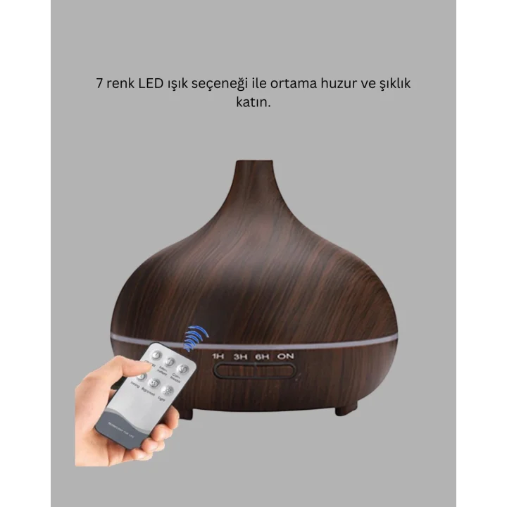 Mey İthalat® 550ML Ultrasonik Hava Nemlendirici ve Aromaterapi Difüzörü