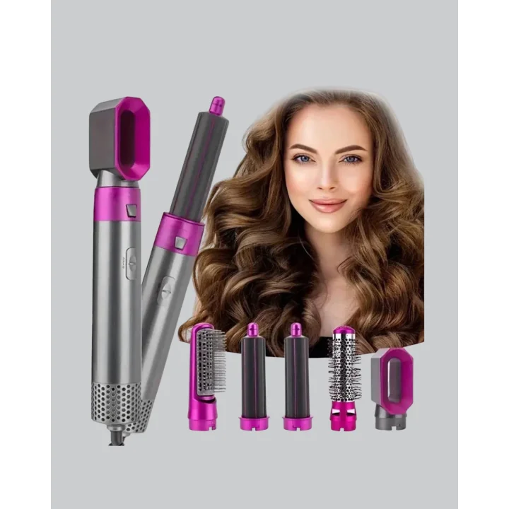 Mey İthalat® 5’i 1 Arada Saç Şekillendirici Set Kuaför Düzeyinde Performans ve Ergonomik Tasarım