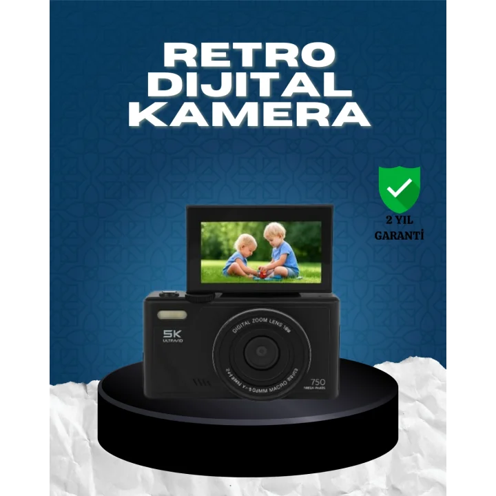 Mey İthalat® 5K UHD Dijital Kamera 75MP Sensör 18x Zoom Stabilizasyonlu