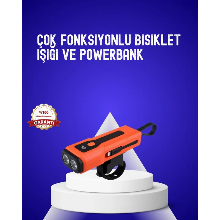 Mey İthalat® 600 Lümen Şarjlı Bisiklet Farı COB Yan Çakar Acil Durum