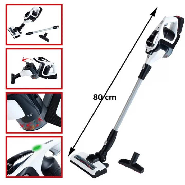 Mey İthalat® 6812 Bosch Oyuncak Beyaz Elektrik Süpürgesi Sesli + Işıklı