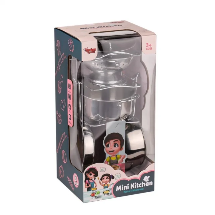 Mey İthalat® 683G-2 Çelik Tencere tava Seti 7 Parça -Vardem Oyuncak