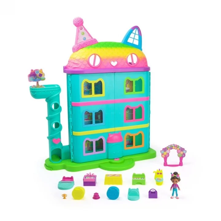 Mey İthalat®  70742 Gabbys Dollhouse Festival Evi Eğlenceli Müzikli Oyun Seti 63 cm -Spinmaster