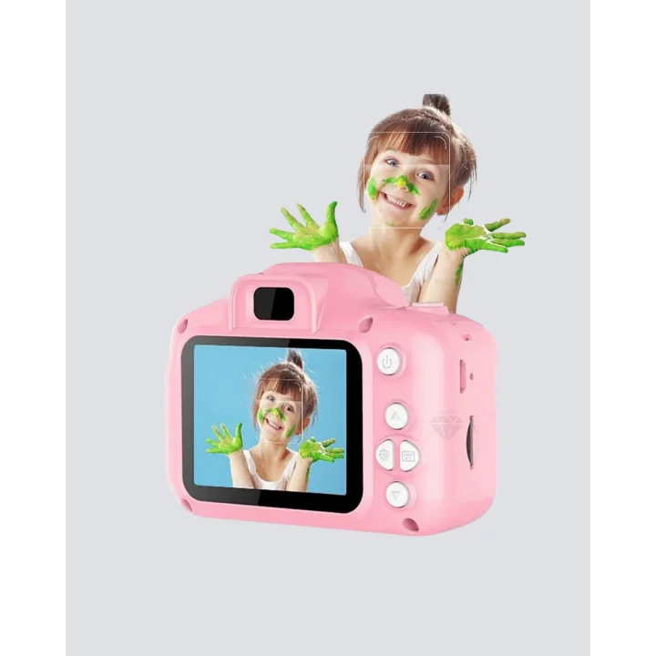 Mey İthalat® 8 Megapiksel Mini Çocuk Kamerası HD Ekranlı Darbeye Dayanıklı ve Şarjlı