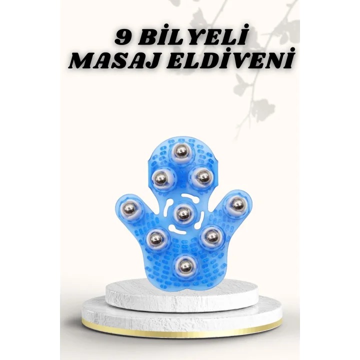 Mey İthalat® 9 Bilyeli Masaj Eldiveni Giyilebilir Plastik Vücut Sıkılaştırıcı