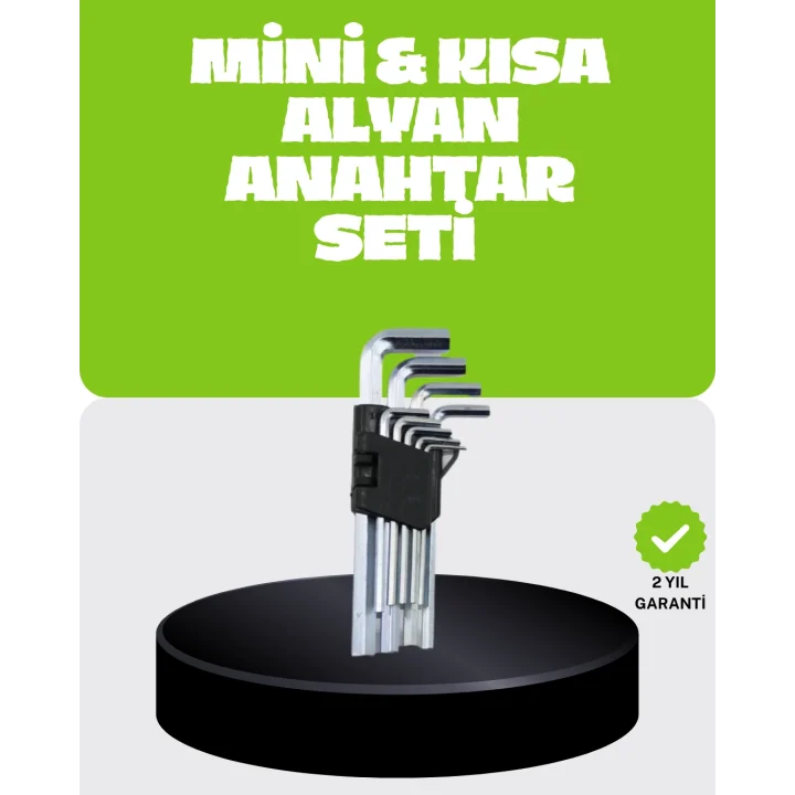 Mey İthalat® 9 Parça Alyan Anahtar Seti Bisiklet Mobilya ve Otomotiv Uyumlu