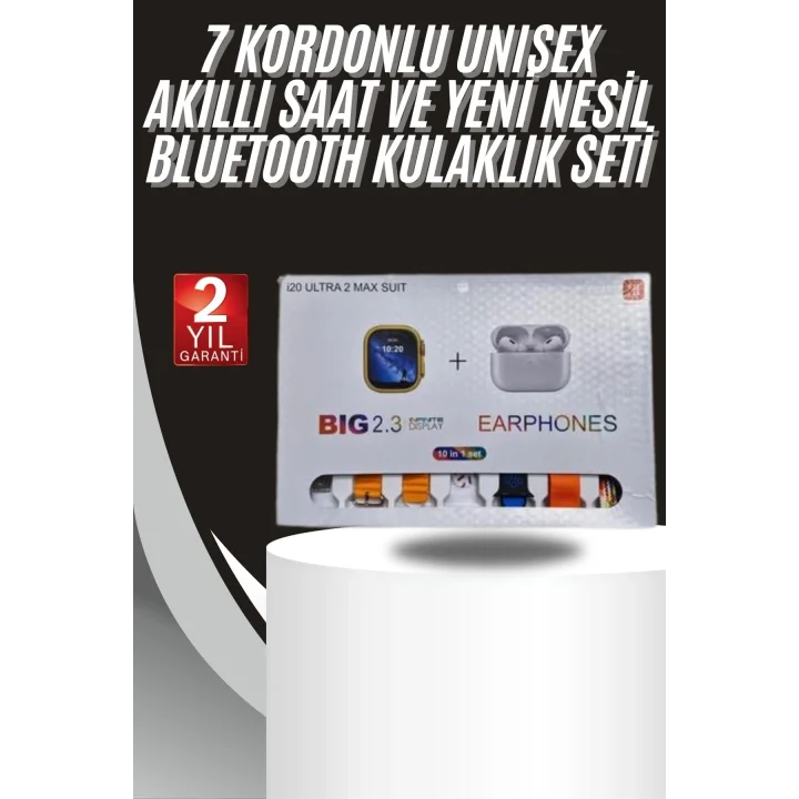 Mey İthalat® 9 Ultra Akıllı Saat 49mm 2inç Ekran 7 Kordonlu ve Bluetooth Kulaklık