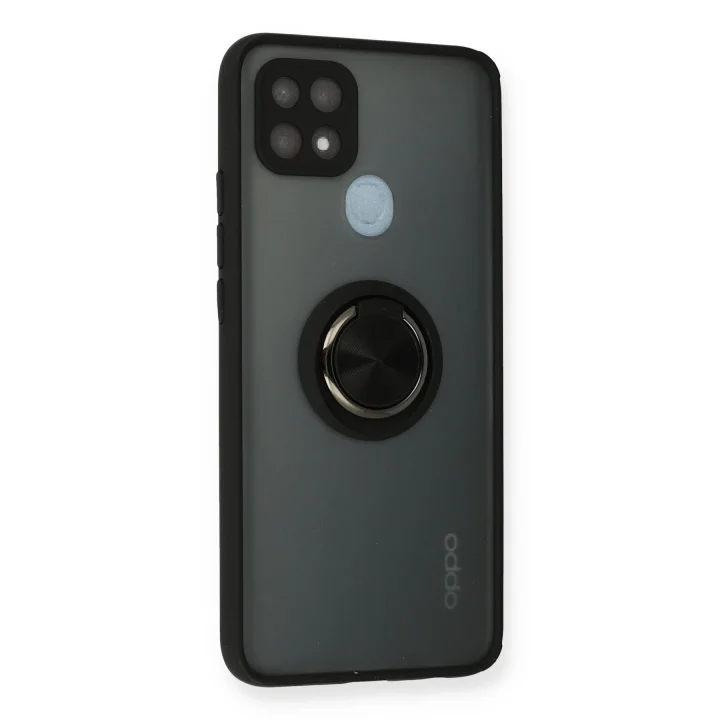 Mey İthalat®   A15 Kılıf Montreal Yüzüklü Silikon Kapak - Siyah