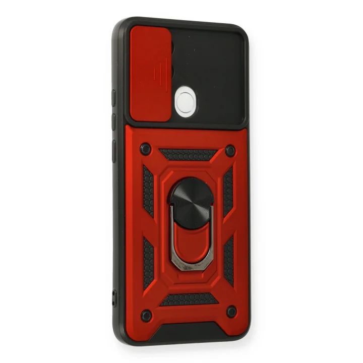 Mey İthalat®   A15 Kılıf Pars Lens Yüzüklü Silikon - Kırmızı