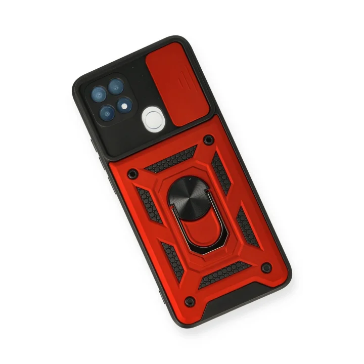 Mey İthalat®   A15 Kılıf Pars Lens Yüzüklü Silikon - Kırmızı