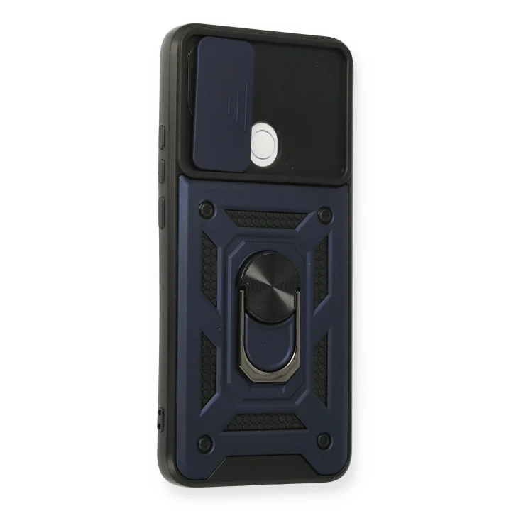 Mey İthalat®   A15 Kılıf Pars Lens Yüzüklü Silikon - Lacivert