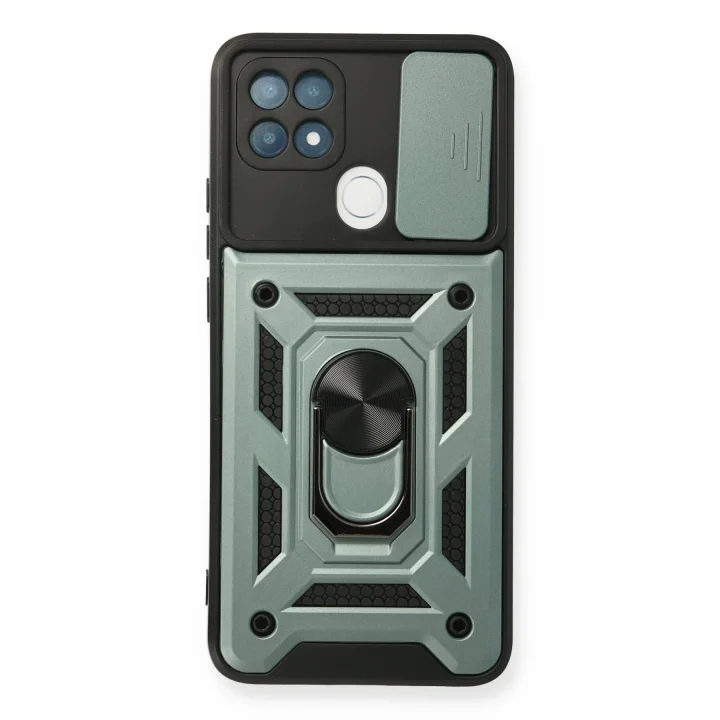 Mey İthalat®   A15 Kılıf Pars Lens Yüzüklü Silikon - Yeşil