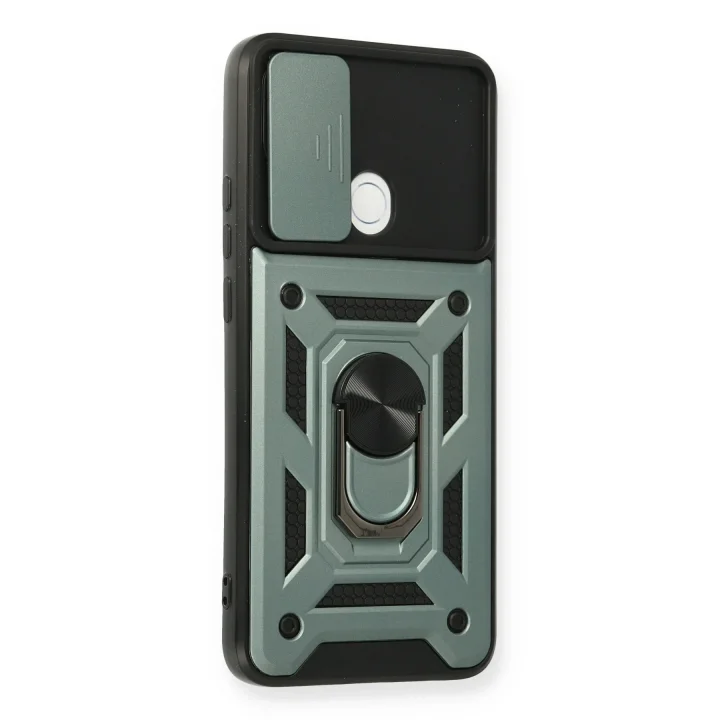 Mey İthalat®   A15 Kılıf Pars Lens Yüzüklü Silikon - Yeşil