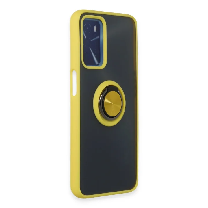Mey İthalat®   A16 Kılıf Montreal Yüzüklü Silikon Kapak - Sarı