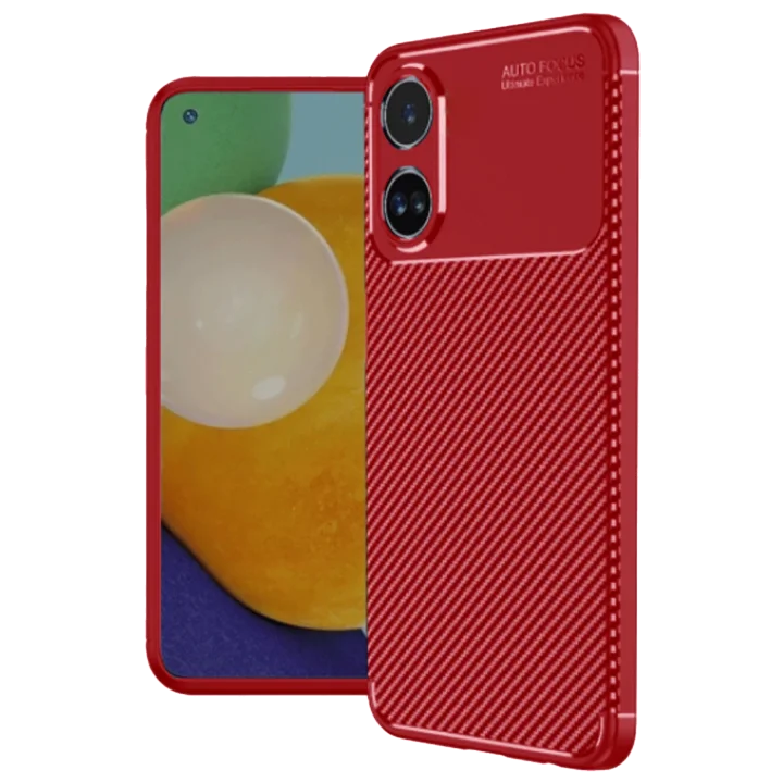 Mey İthalat®   A38 Kılıf Auto Focus Karbon Kapak - Kırmızı