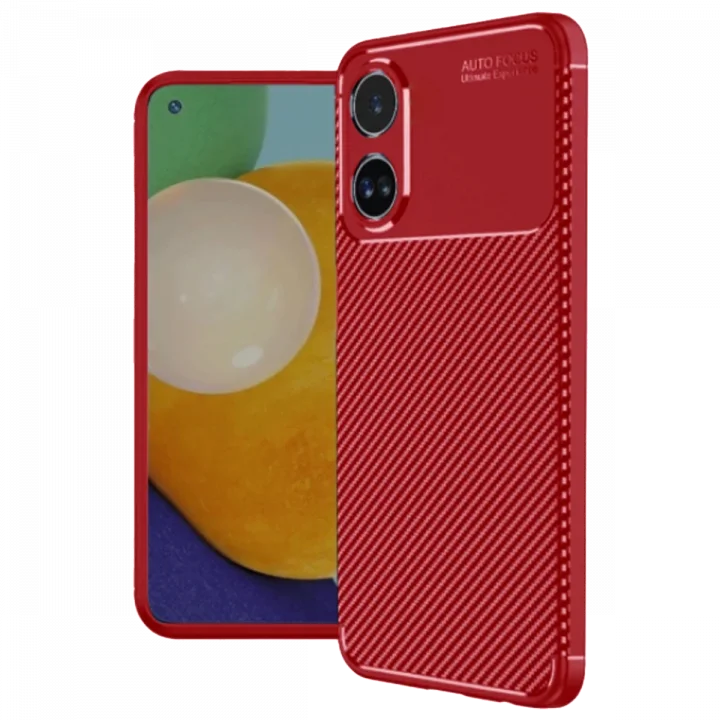 Mey İthalat®   A38 Kılıf Auto Focus Karbon Kapak - Kırmızı