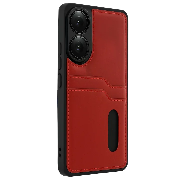 Mey İthalat®   A38 Sara Kartvizitli Deri Kılıf - Kırmızı