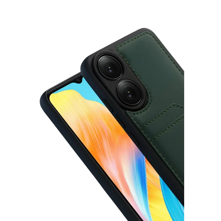 Mey İthalat®   A38 Sara Kartvizitli Deri Kılıf - Yeşil