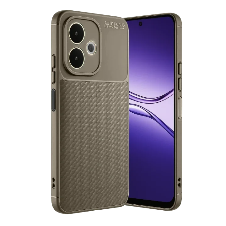 Mey İthalat®   A5 Pro 4G Kılıf Auto Focus Karbon Kapak - Kahverengi