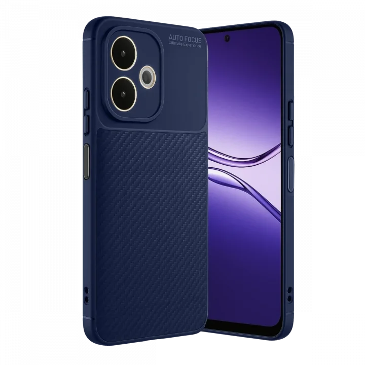 Mey İthalat®   A5 Pro 4G Kılıf Auto Focus Karbon Kapak - Lacivert