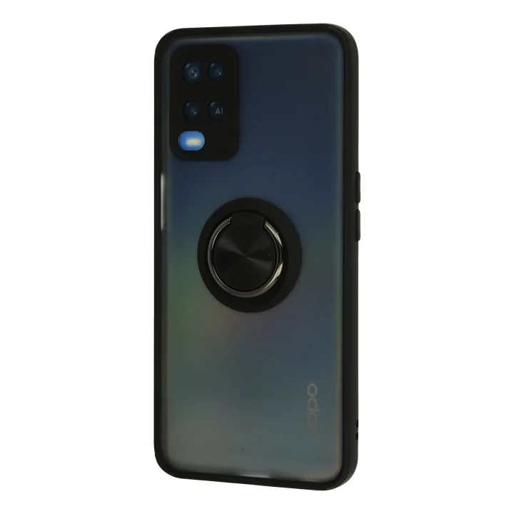 Mey İthalat®   A54 4G Kılıf Montreal Yüzüklü Silikon Kapak - Siyah