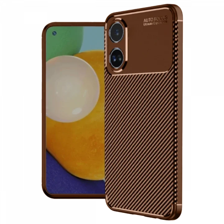 Mey İthalat®   A60 Kılıf Auto Focus Karbon Kapak - Kahverengi