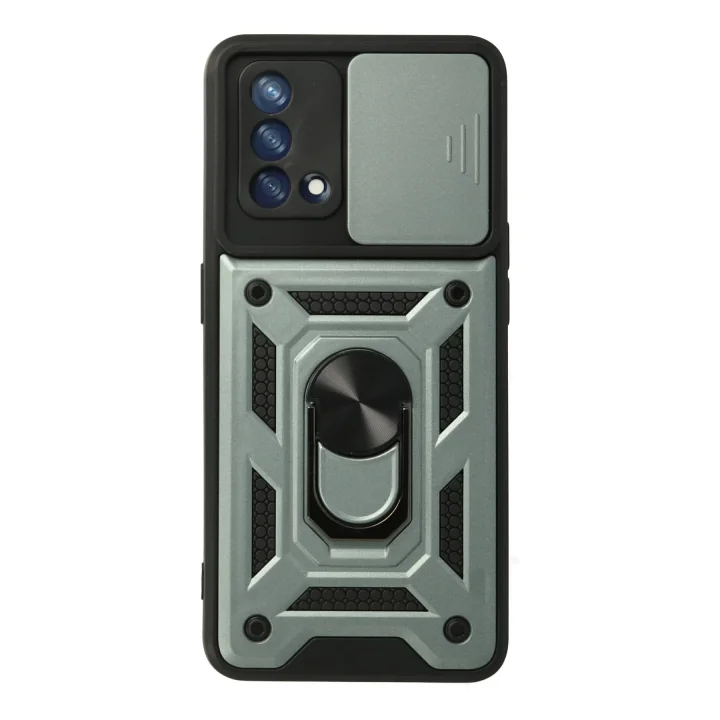 Mey İthalat®   A74 4G Kılıf Pars Lens Yüzüklü Silikon - Yeşil