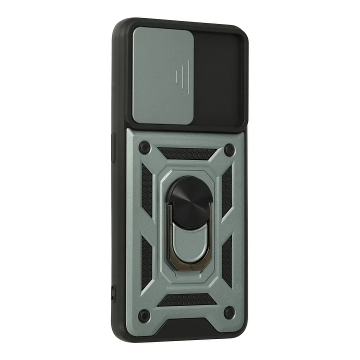 Mey İthalat®   A74 4G Kılıf Pars Lens Yüzüklü Silikon - Yeşil