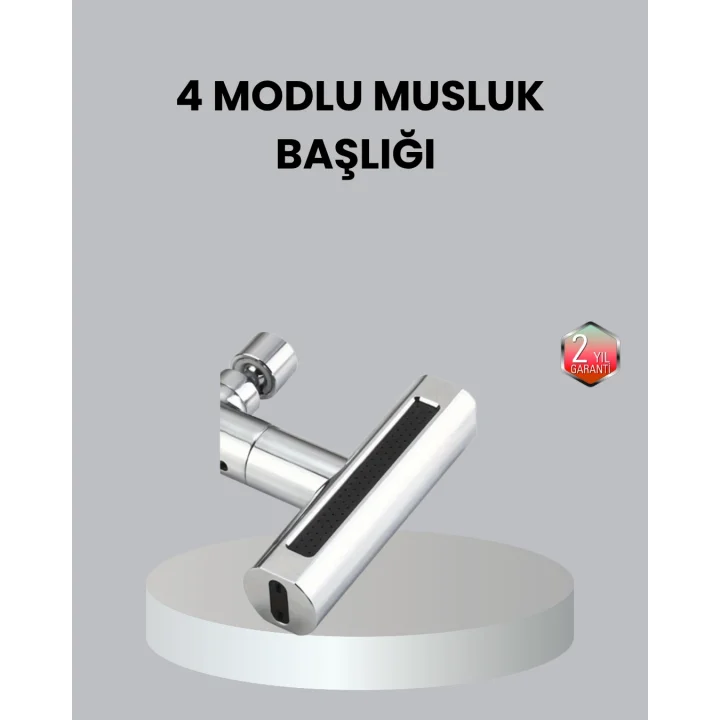 Mey İthalat® ABS Pirinç Alaşımlı Musluk Başlığı 4 Modlu 360° Dönebilen ve Ekonomik
