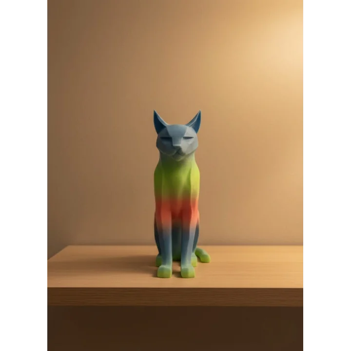 Mey İthalat® Açık Rainbow Kedi Biblo Modern Salon ve Raf Dekoru