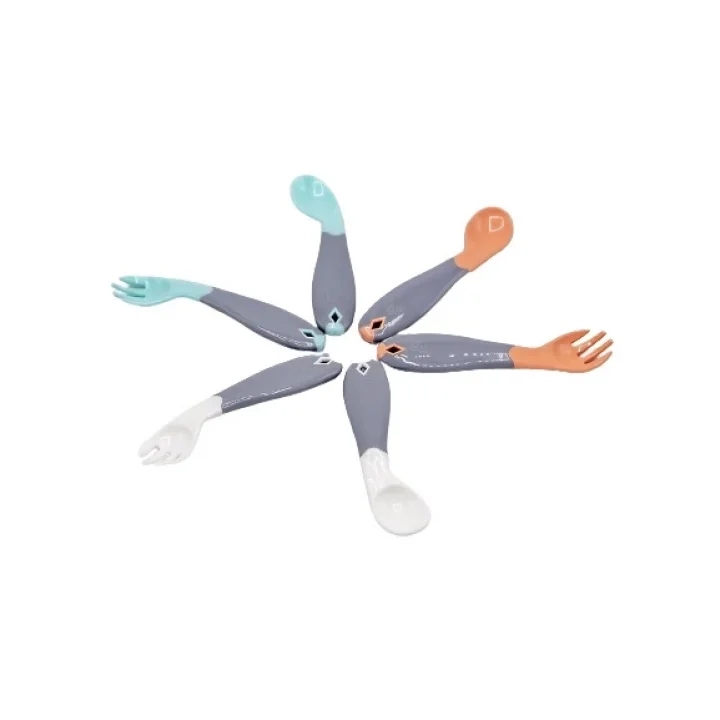 Mey İthalat®  Açılı Mama Kaşık Çatal Takımı 703 Gül Kurusu