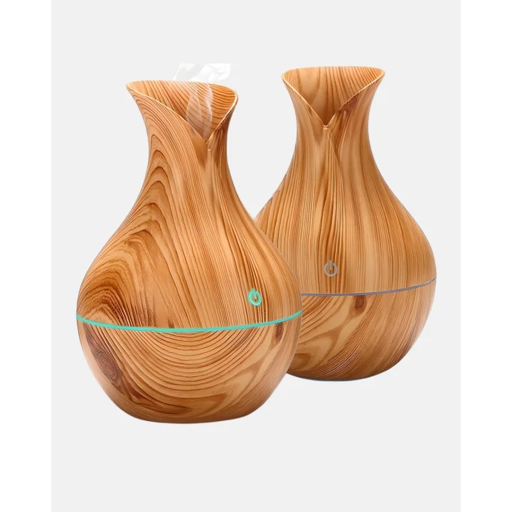 Mey İthalat® Ahşap Desenli 130 ml Aromaterapi Difüzör Sessiz ve USB Bağlantılı