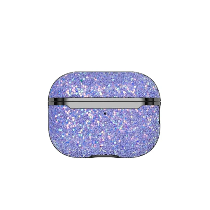 Mey İthalat®  Airpods 2 (2.nesil) Bright Simli Airpods Kapak - Derin Mor