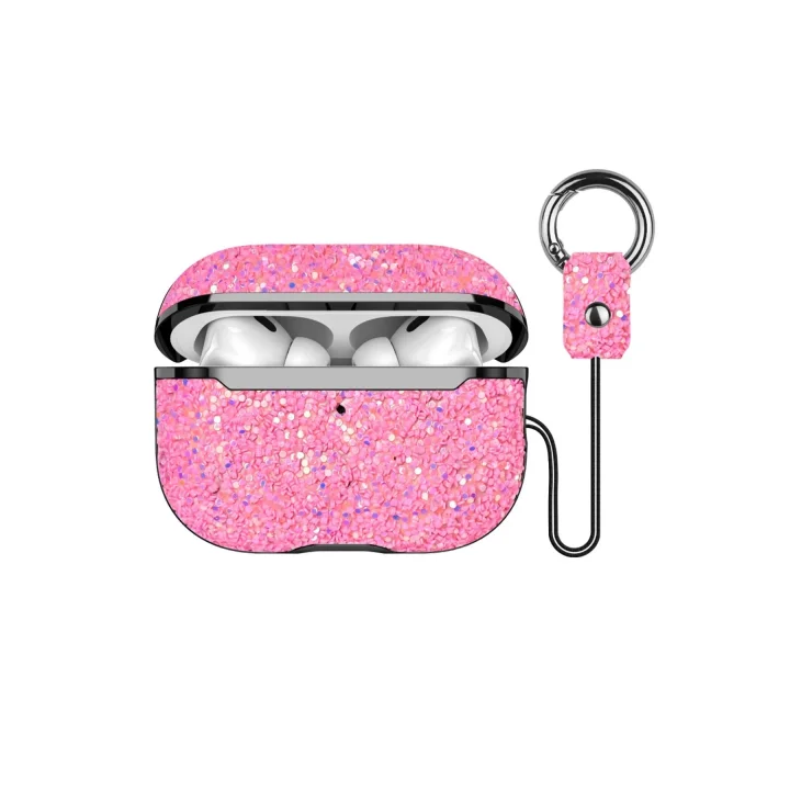 Mey İthalat®  Airpods 2 (2.nesil) Bright Simli Airpods Kapak - Pembe