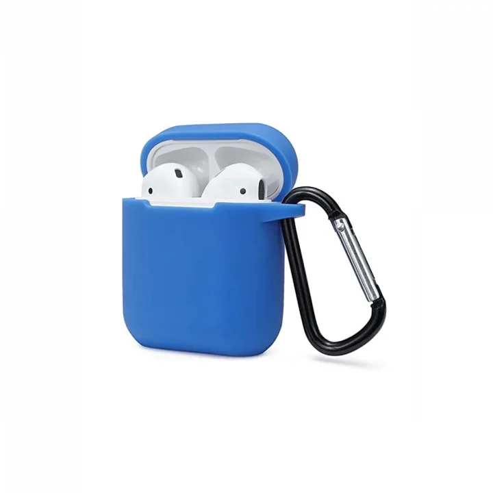 Mey İthalat®  Airpods 2 (2.nesil) Sert Silikon Kılıf - Mavi