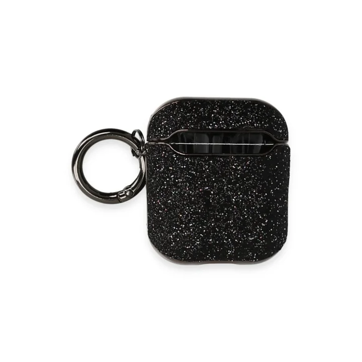 Mey İthalat®   Airpods 2 (2.nesil) Spell Simli Kılıf - Siyah