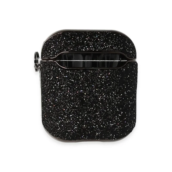 Mey İthalat®   Airpods 2 (2.nesil) Spell Simli Kılıf - Siyah