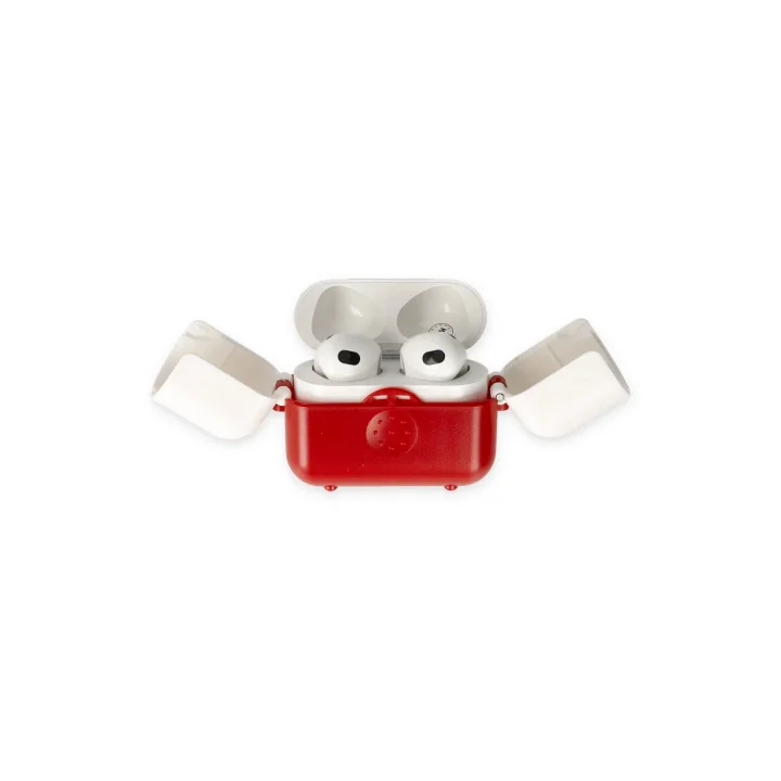 Mey İthalat®  Airpods 3 (3.nesil) Basmalı Kılıf - Kırmızı-Beyaz